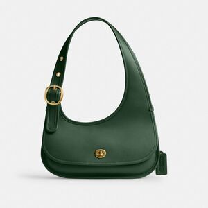 Coach Cashin Carry Crescent Bag Green Leather Gold Hardware NWOT Minimalist Chic